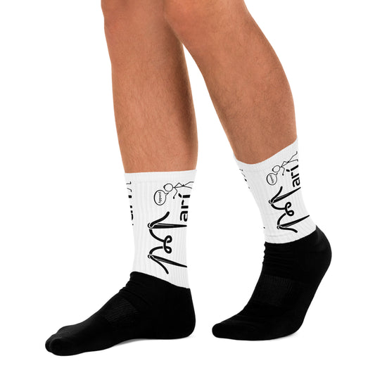 "Mari Apparel” Crew Socks (Black & White)